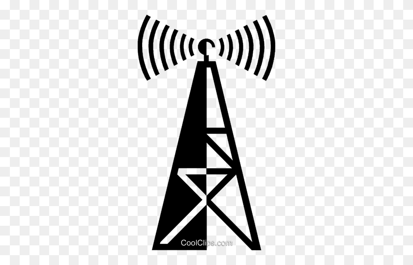 280x480 Communication Tower Royalty Free Vector Clip Art Illustration - Communication Clipart Free