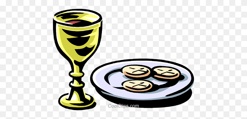 480x346 Communion Chalice And Wafers Royalty Free Vector Clip Art - Goblet Clipart