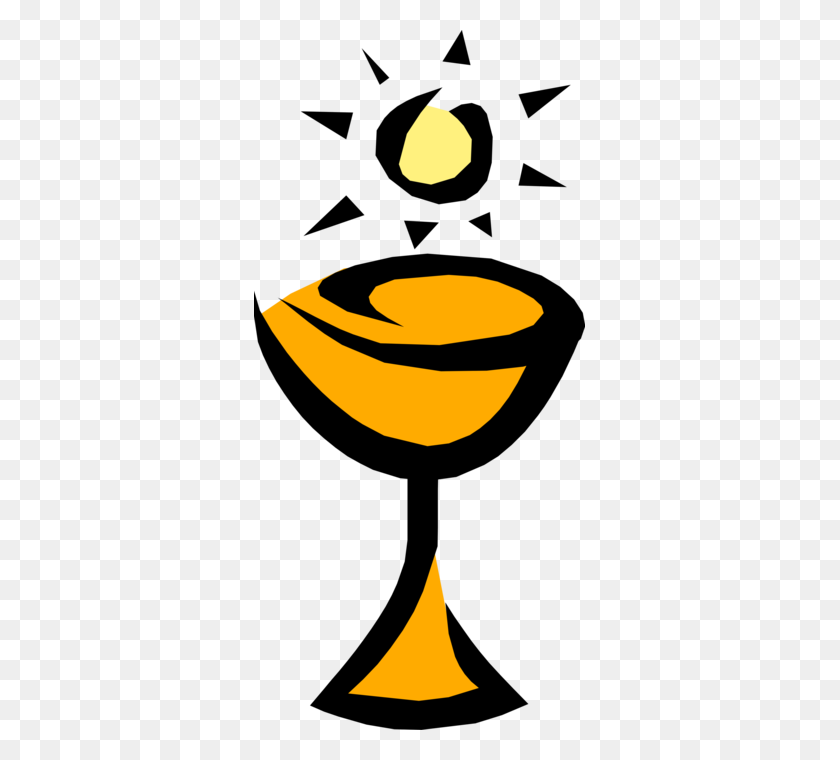331x700 Communion Chalice With Host - Chalice And Host Clipart