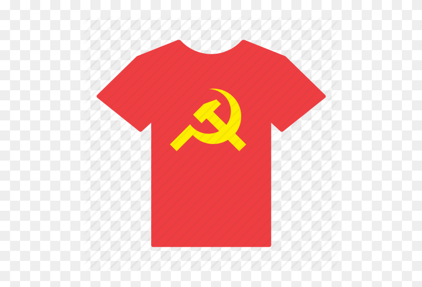 512x512 Communism, Communist, Flag, Hammer, Shirt, Sickle, T Shirt Icon - Communism PNG