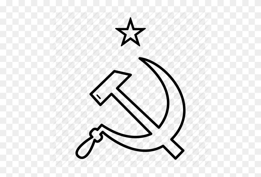 512x512 Communism, Hammer, Hammer And Sickle, Molot, Russia, Serp, Sickle Icon - Hammer And Sickle PNG