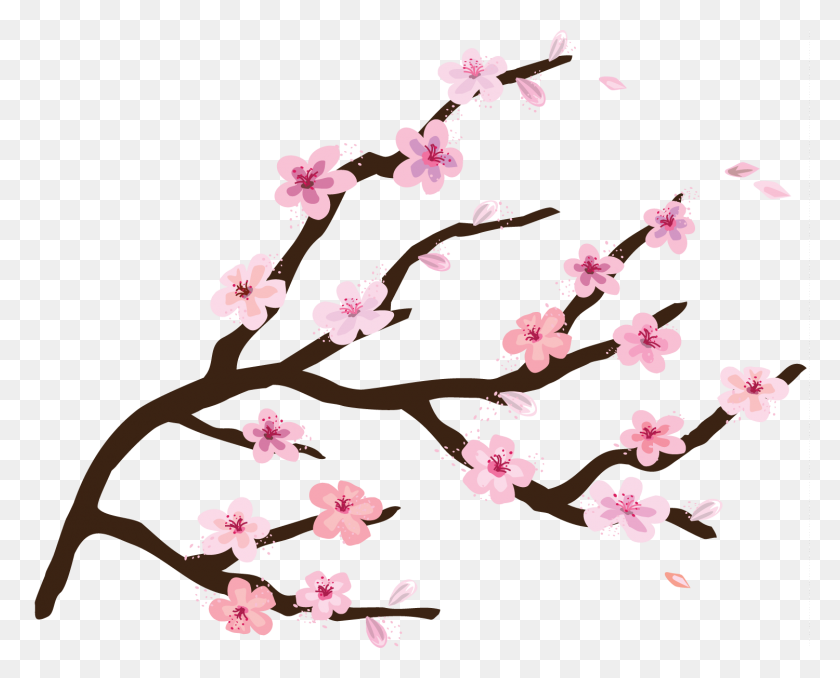 1500x1190 Como Pintar Un Cerezo Japones En La Pared - Sakura Tree PNG