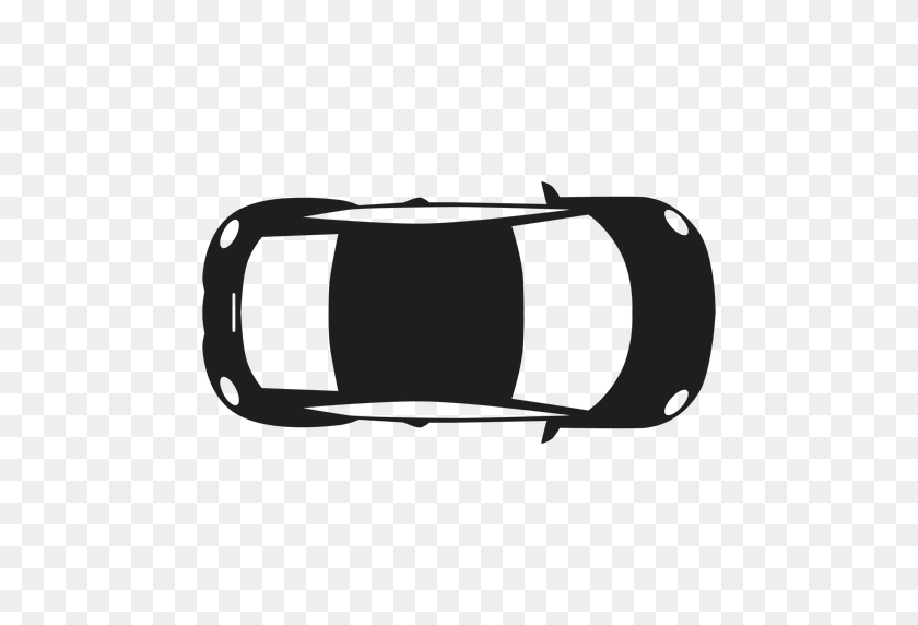 512x512 Compact Car Top View Silhouette - Top View PNG