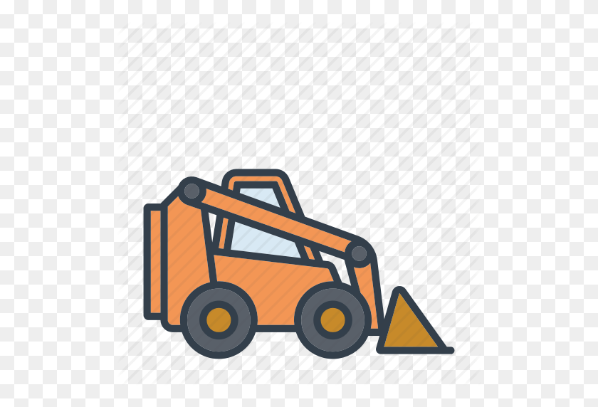 512x512 Compact Loader, Construction, Industry, Machinery, Skid Loader - Skid Steer Clip Art
