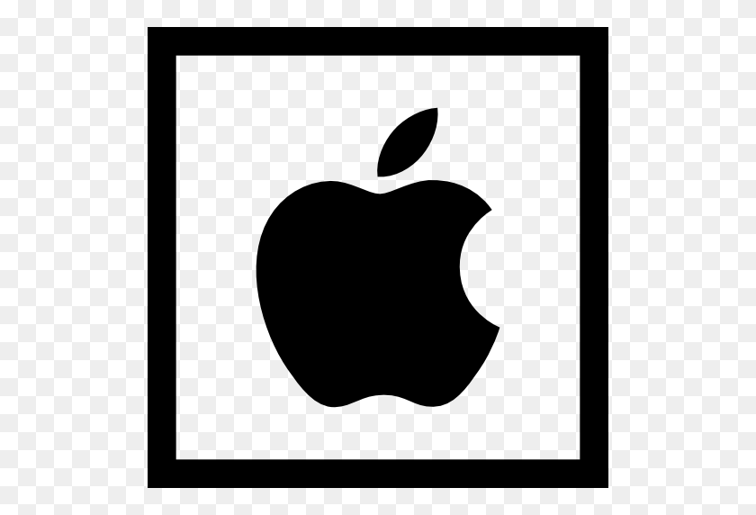 512x512 Компания, Apple, Логотип, Квадраты, Значок Бренда - Логотип Apple Белый Png