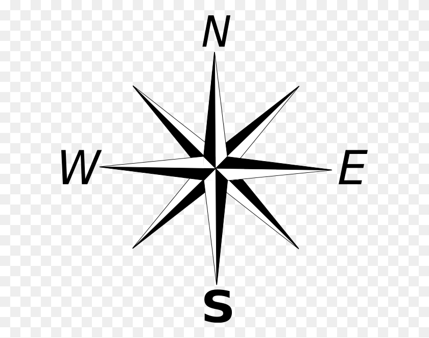 600x601 Compass Clip Art - North Star Clip Art