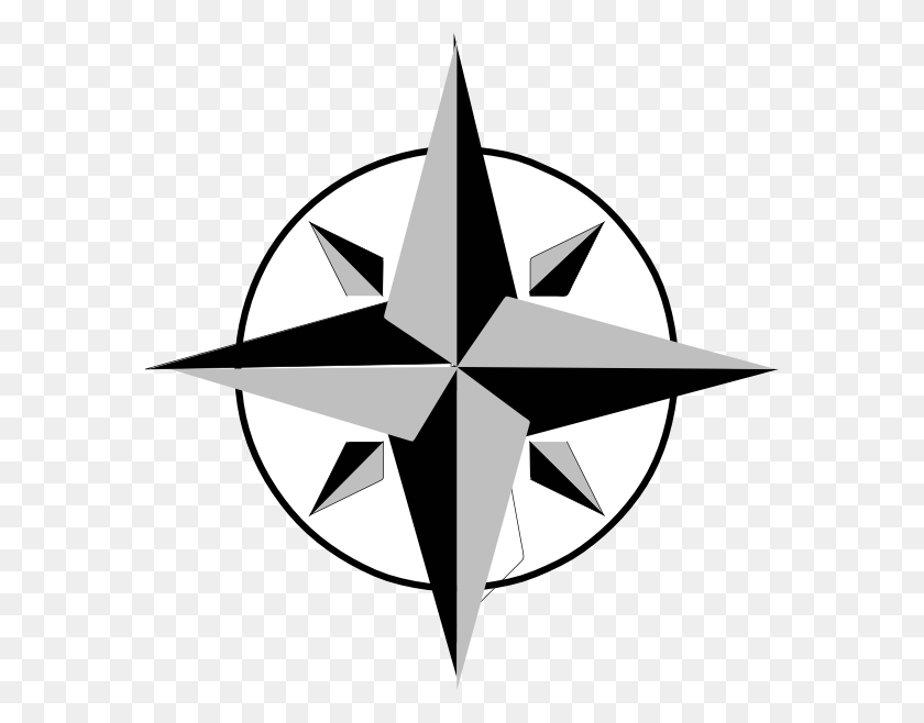 576x598 Compass Clipart Clip Art - Silver Star Clipart