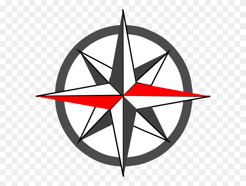 600x577 Compass Clipart Grey - Nautical Compass Clipart
