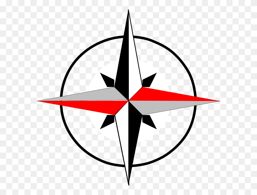 600x579 Compass Clipart North Star - Compass Clipart Black And White