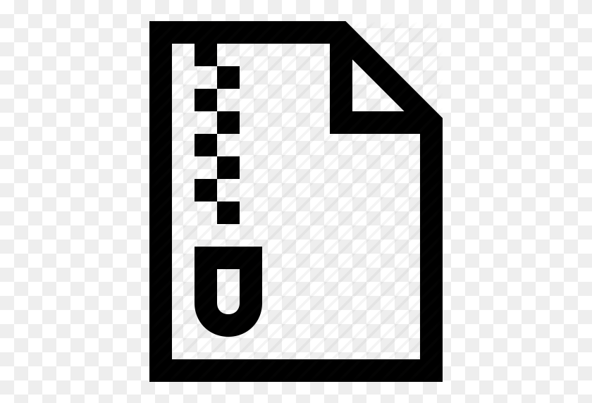 416x512 Compressed, Document, File, Small, Space, Zipper Icon - Zipper PNG