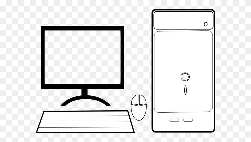600x415 Computer Black And White Black And White Monitor Clip Art - Monitor Clipart