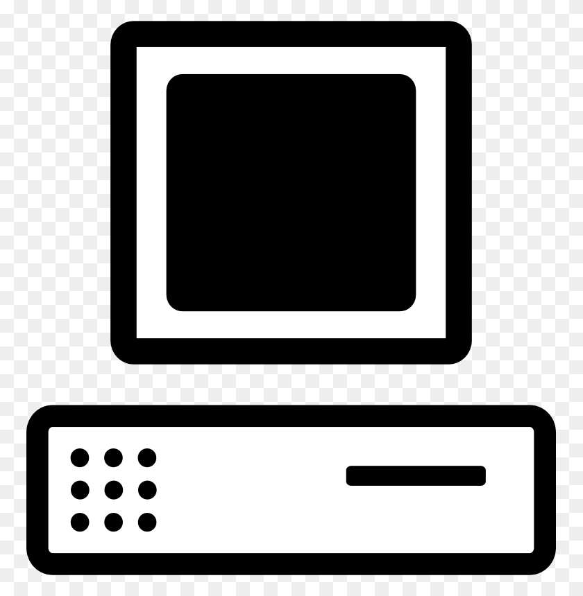 763x800 Компьютер Черно-Белое Черно-Белое Изображение Цп Компьютера Для Закрепления - Прозрачный Компьютерный Клипарт