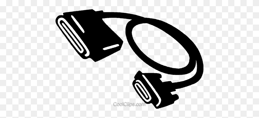 480x324 Computer Cables Royalty Free Vector Clip Art Illustration - Cable Clipart