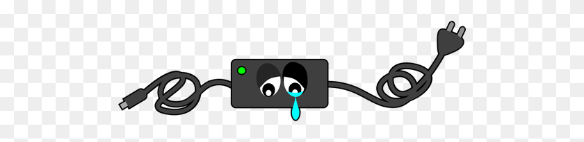 500x145 Computer Charger Crying Eyes Vector Clip Art - Computer Center Clipart