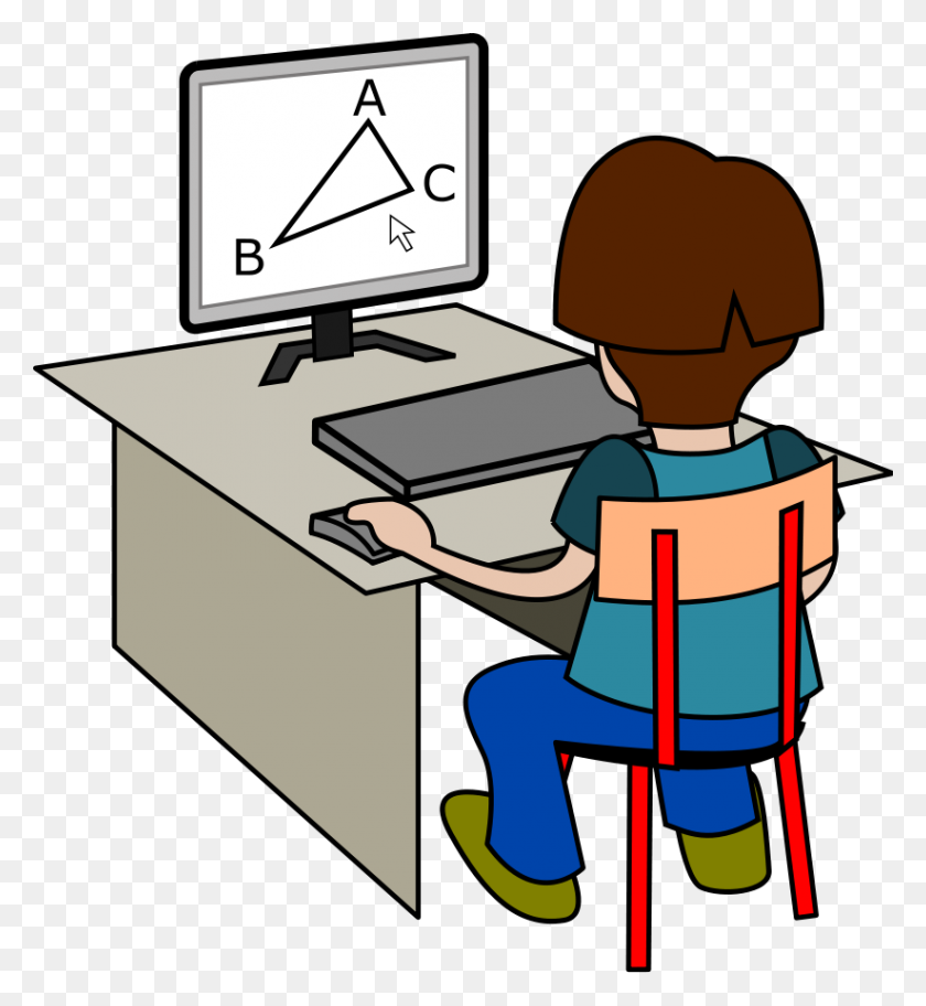 823x900 Computer Clipart Free Download On Webstockreview - Sit At Desk Clipart