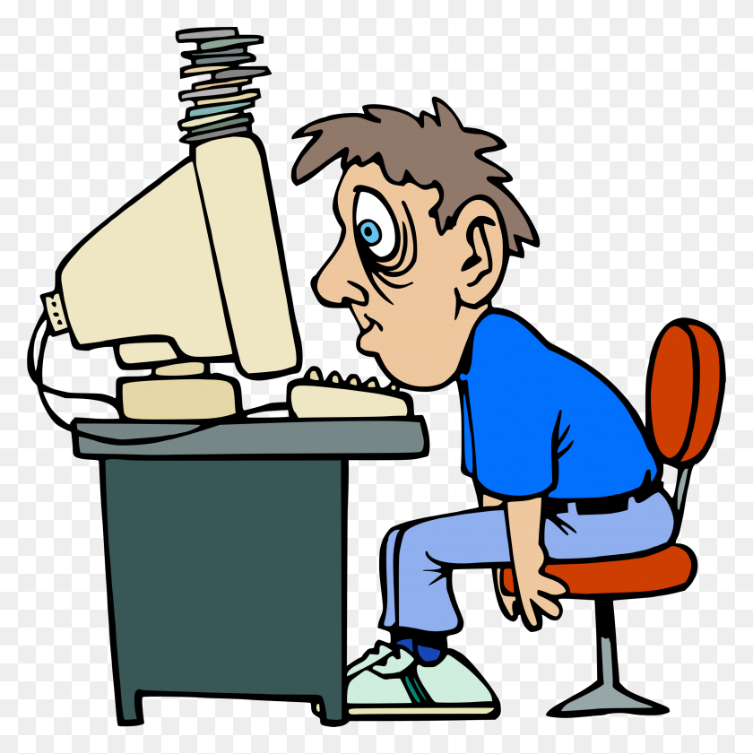 2396x2400 Computer Clipart Tired - Computer Images Clip Art
