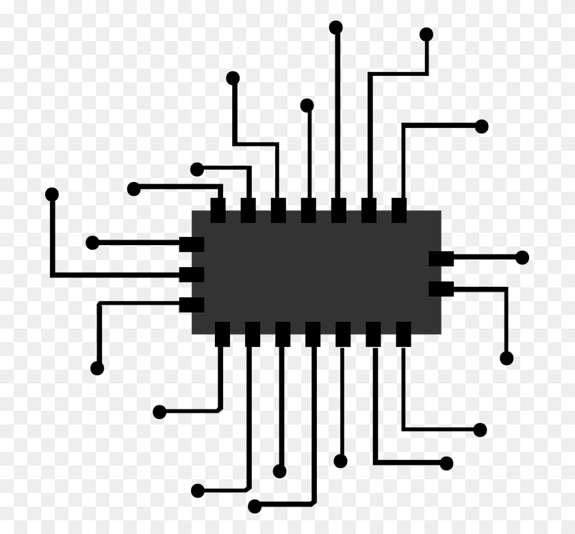 707x720 Computer Cpu Png Black And White Transparent Computer Cpu Black - Computer Chip Clipart