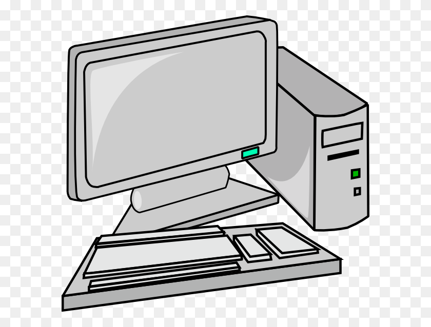 600x578 Computer Desktop Table And Chair - Cubicle Clipart