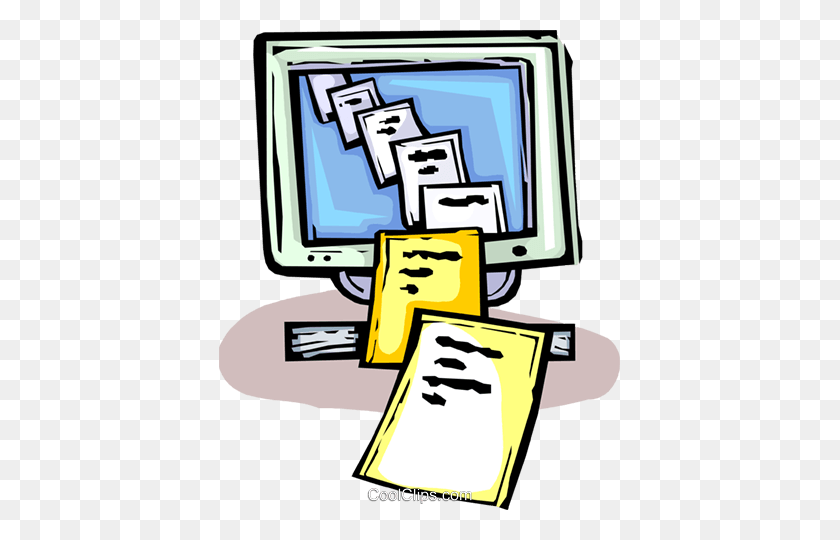 401x480 Computer Documents Royalty Free Vector Clip Art Illustration - Computer Clipart PNG