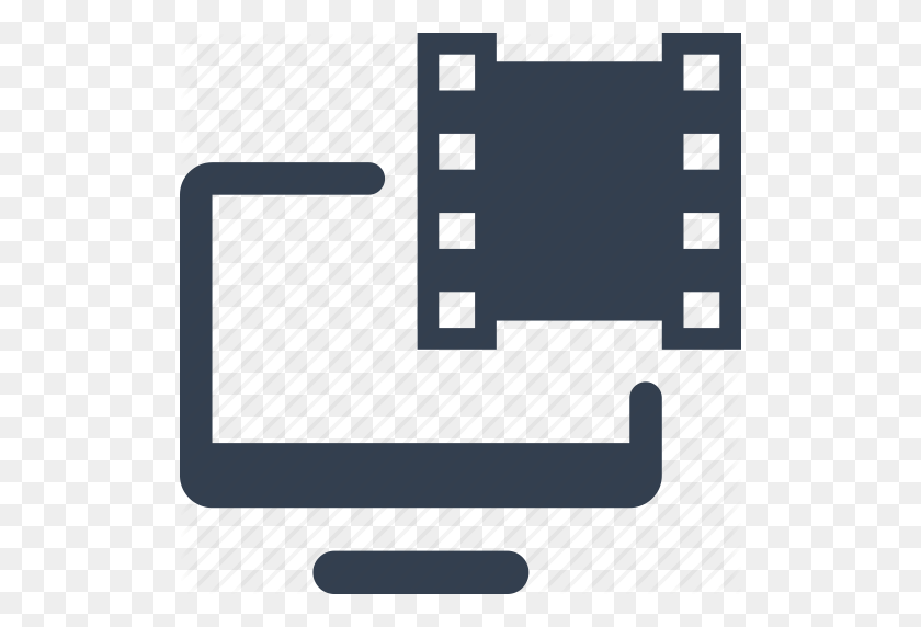 512x512 Computer, Edit, Entertainment, Film, Film Strip, Monitor, Movie - Movie Icon PNG