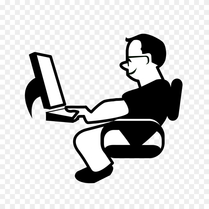 800x800 Computer Email Clipart Collection - Email Clipart Black And White