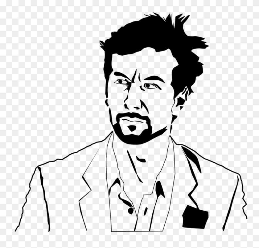 788x750 Computer Icons Black And White Facial Hair Thumbnail Person Free - Person Black And White Clipart