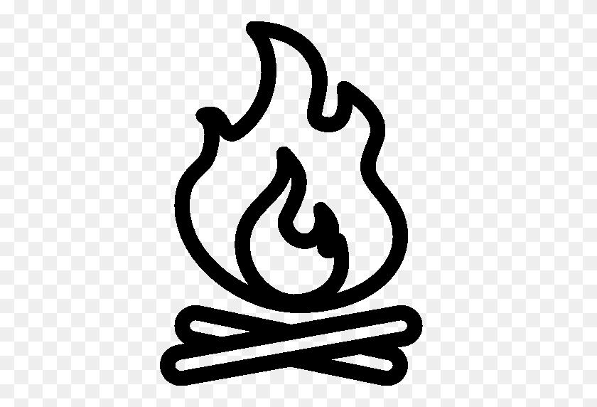 512x512 Computer Icons Campfire Drawing Clip Art - Campfire Black And White Clipart