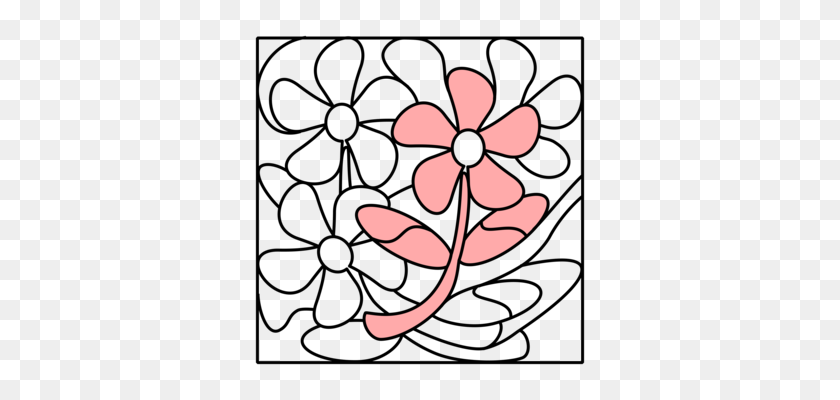 340x340 Computer Icons Download Visual Arts Flower - Flower Garden Clipart Black And White