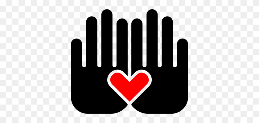 380x340 Computer Icons Finger Hand Heart - One Finger Clipart