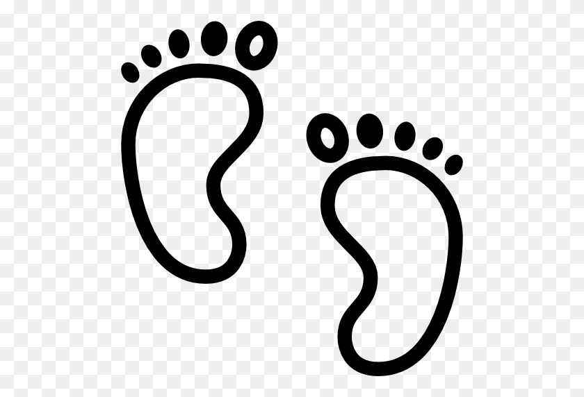 512x512 Computer Icons Footprint Clip Art - Baby Footprints Clipart