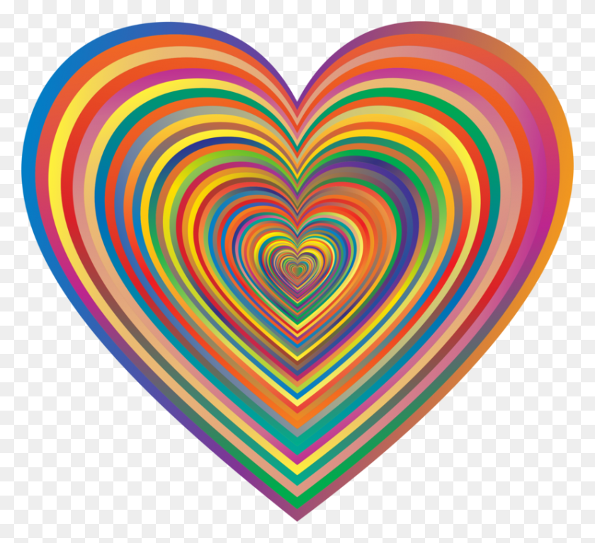 827x750 Computer Icons Psychedelia Color Rainbow - Rainbow Heart PNG