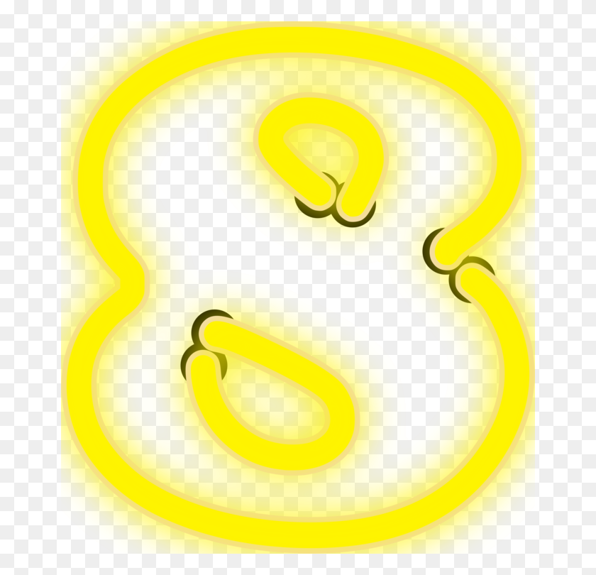 668x750 Computer Icons Smiley Number Neon Download - Number 8 Clipart