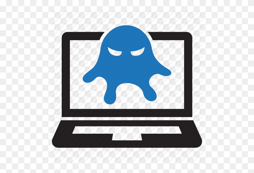 512x512 Computer, Infected, Infested, Laptop, Malware, Rootkit, Virus Icon - Computer Virus PNG