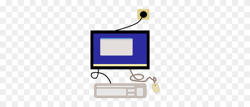 232x300 Computer Keyboard Clip Art Free - Old Computer Clipart