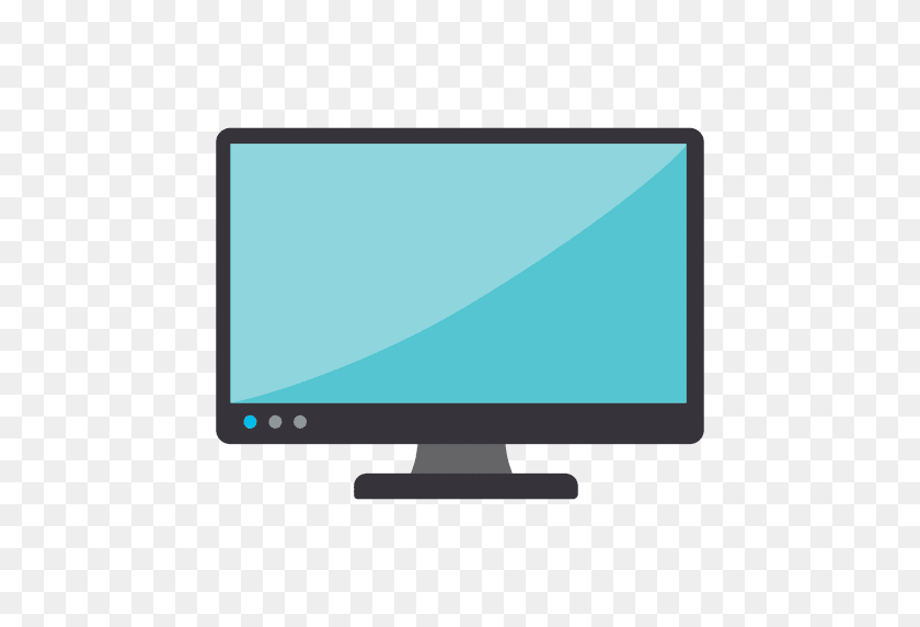 512x512 Computer Monitor Flat Icon - Computer PNG