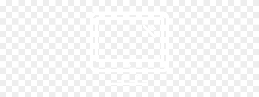 256x256 Computer Monitor Icon White - Computer Monitor PNG