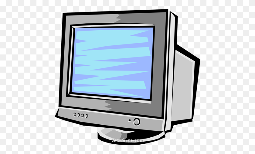480x449 Computer Monitor Royalty Free Vector Clip Art Illustration - Computer Monitor Clipart