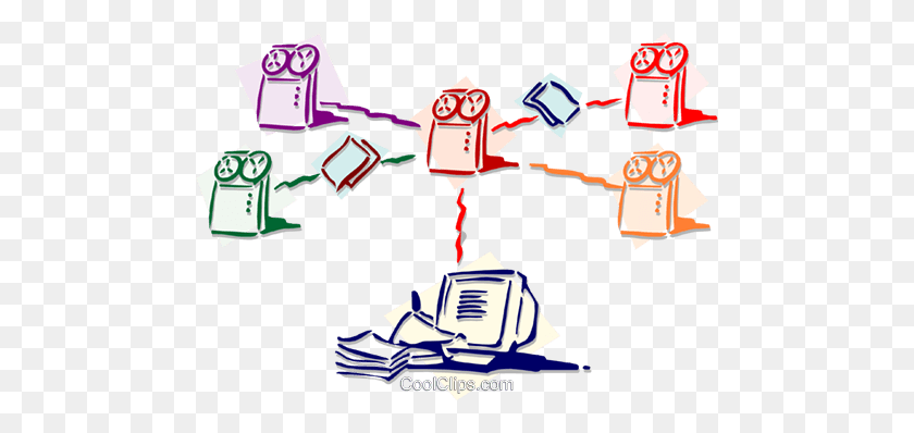 480x338 Computer Networking Royalty Free Vector Clip Art Illustration - Computer Network Clipart