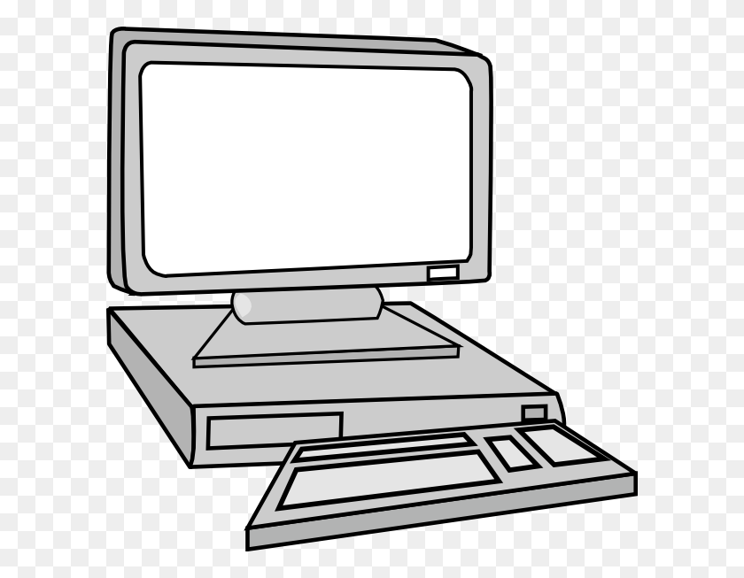 600x593 Computer Pc Clipart Black And White - Computer Clipart Black And White