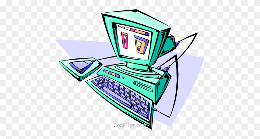 480x390 Computer Royalty Free Vector Clip Art Illustration - Workstation Clipart