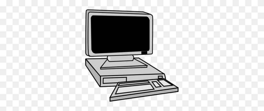 297x294 Computer Screen Clipart Black And White Free - Computer Class Clipart