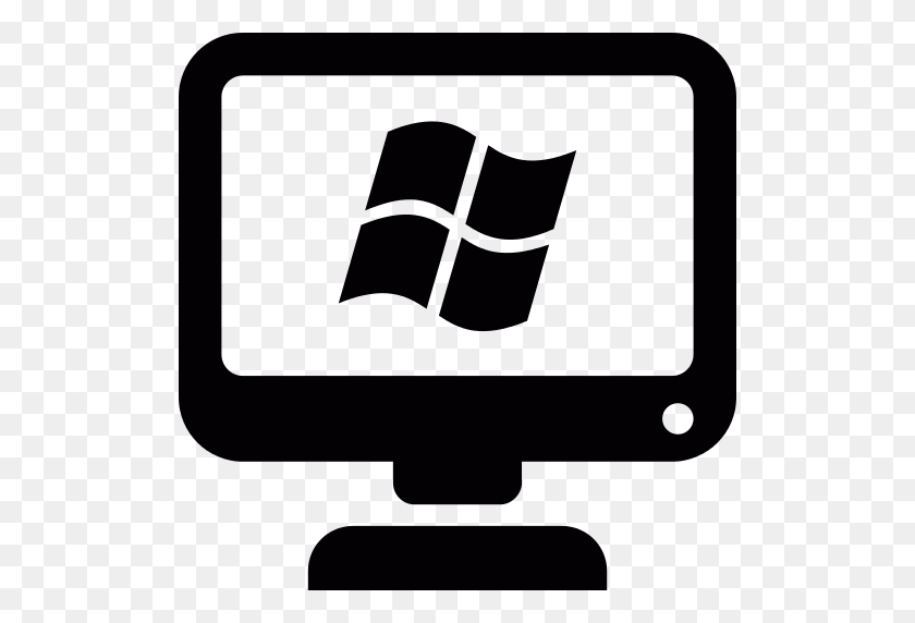 512x512 Computer Screen With Windows Logo Png Icon - Windows Logo PNG