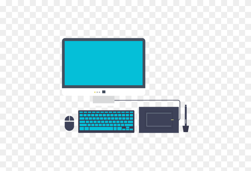 512x512 Computer Set Flat Icon - Computer PNG