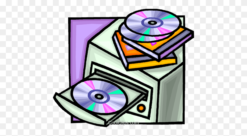480x403 Computer With A Cd Rom Drive Royalty Free Vector Clip Art - Cd Player Clipart