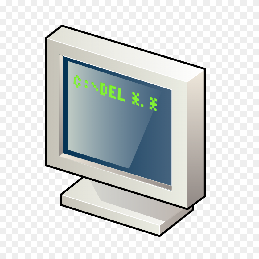 2400x2400 Computer With Dos Screen Vector Clipart Image - Technology Clip Art