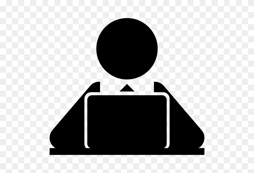 512x512 Computer Worker On Frontal View Png Icon - Worker PNG