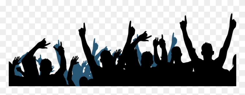 800x272 Concert Crowd Silhouette Png - Crowd Silhouette PNG