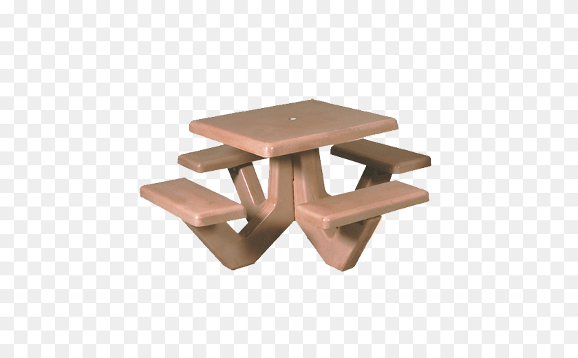 460x460 Concrete Square Top Table - Picnic Table PNG