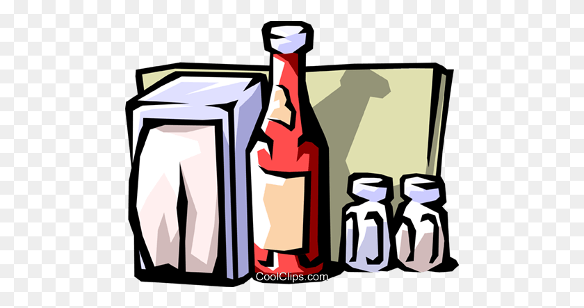 480x383 Condiments, With Napkins, Restaurants Royalty Free Vector Clip Art - Condiments Clipart