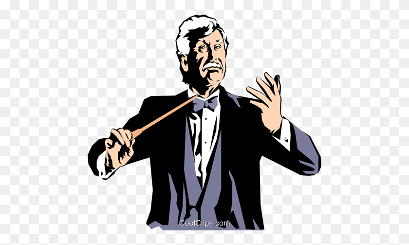 480x443 Conductor Leading Orchestra Royalty Free Vector Clip Art - Orchestra PNG